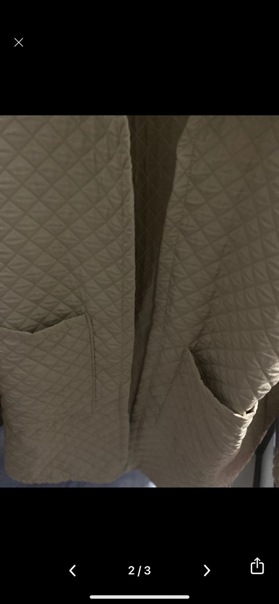 Bej Kadın Midi Kapitone Ceket - Görsel 4