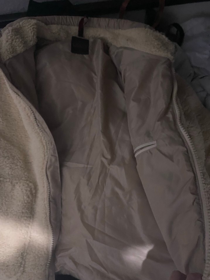 Kürklü Bej Kadın Kışlık Mont Kapüşonlu - Görsel 3