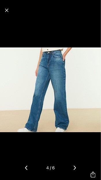 34 Beden mavi Renk milla wide leg jean