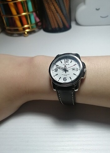 Orjinal Casio kahverengi deri saat 