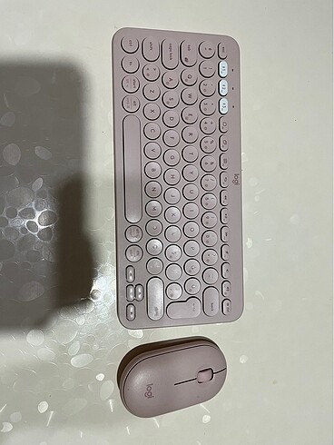 Logitech Logitech pembe k380 ve pebble mouse