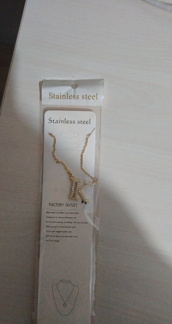 Parlak Altın Zincir Detaylı Kadın Kolye k harfi - Görsel 2