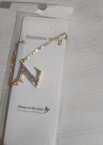 Altın Renk Zincir Detaylı Midi Kolye z harf - Görsel 2