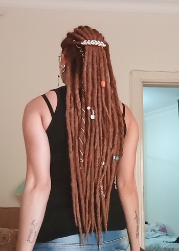 diğer Beden camel Renk Rasta saç