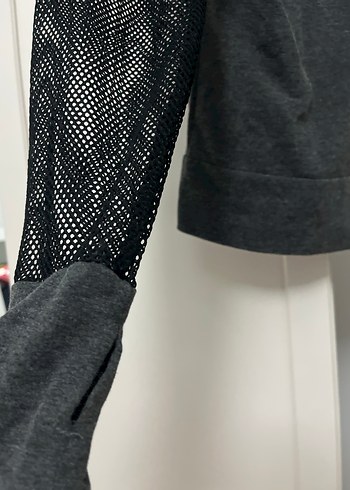 Penti Füme File Detaylı Kadın Spor Sweatshirt - Görsel 4