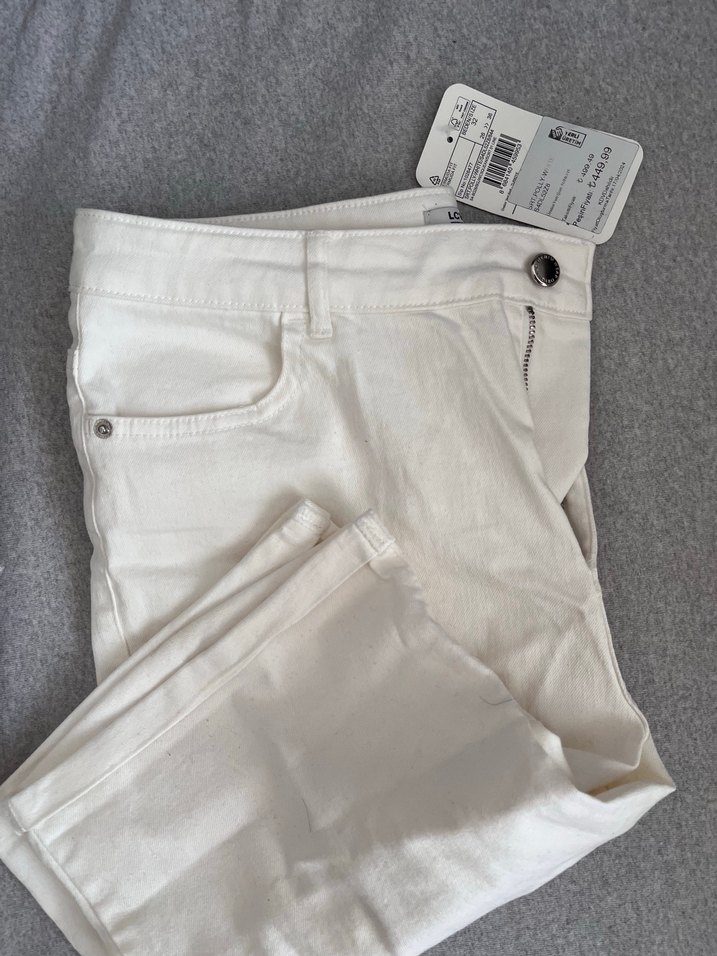 Kadın Beyaz Kot Şort - Görsel 2