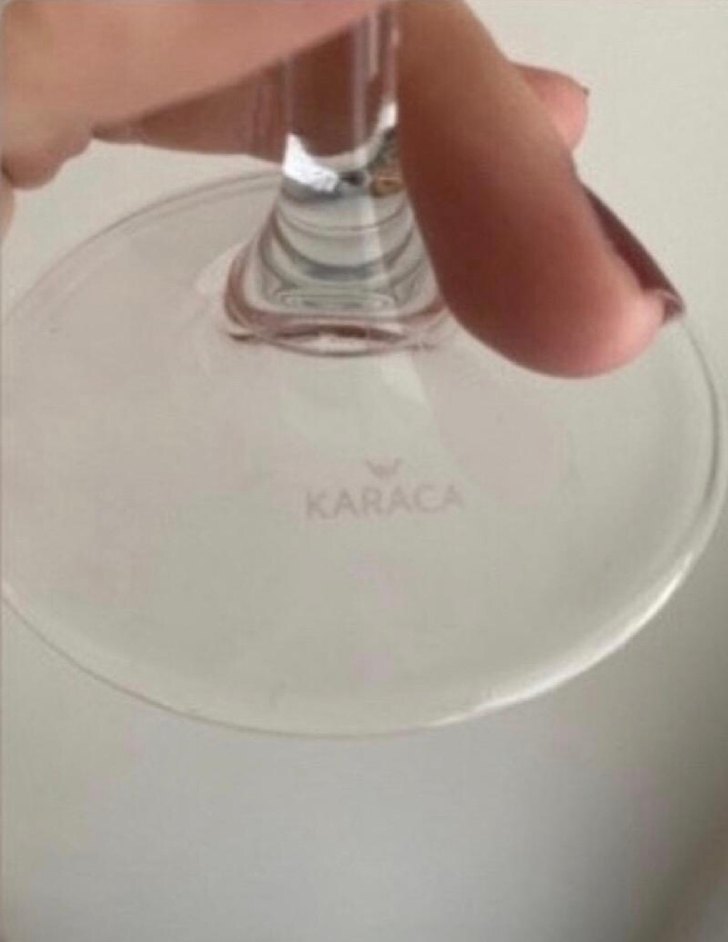 Hiç kullanılmayan Karaca Altın işlemeli şık uzun ayaklı kadeh - Görsel 3