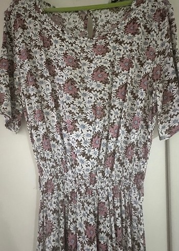 Bohem V Yaka Uzun Günlük Elbise - Görsel 2