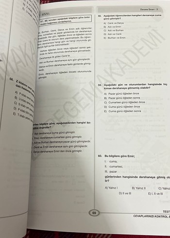 DGS 5 Deneme Sınavı Tamamı Çözümlü 2021 - Görsel 4