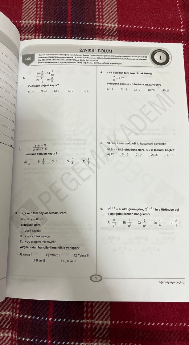 DGS 5 Deneme Sınavı Tamamı Çözümlü 2021 - Görsel 3