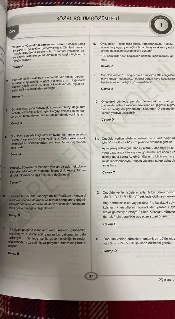 DGS 5 Deneme Sınavı Tamamı Çözümlü 2021 - Görsel 2