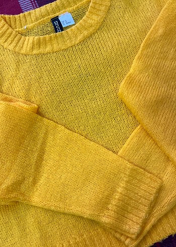 Sarı Örgü Kadın Kazak - Görsel 3