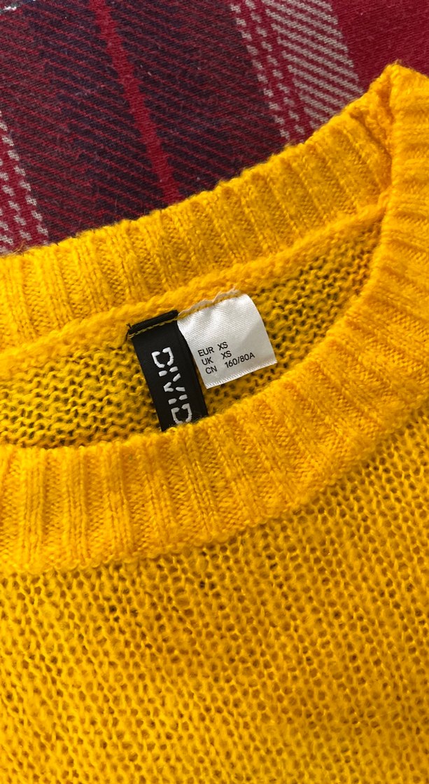 Sarı Örgü Kadın Kazak - Görsel 2