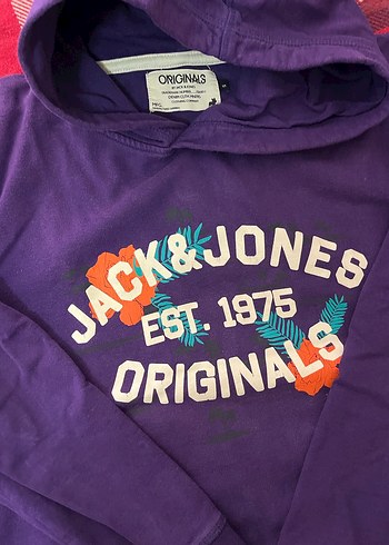 Mor Kapüşonlu Jack & Jones Sweatshirt - Görsel 2