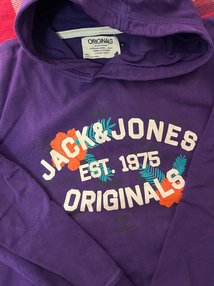 Mor Kapüşonlu Jack & Jones Sweatshirt - Görsel 2
