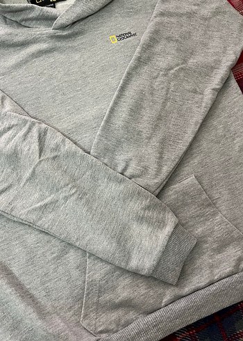 Gri Kapüşonlu çocuk Sweatshirt - Görsel 3