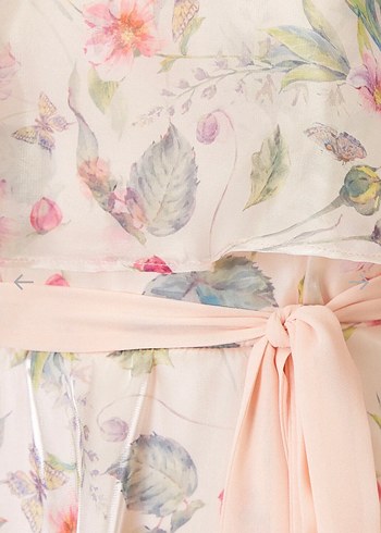 Pembe Çiçek Desenli Uzun Bohem Kadın Kimono - Görsel 2