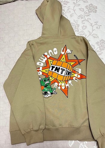 Kapüşonlu Minecraft Baskılı Erkek Sweatshirt - Görsel 2