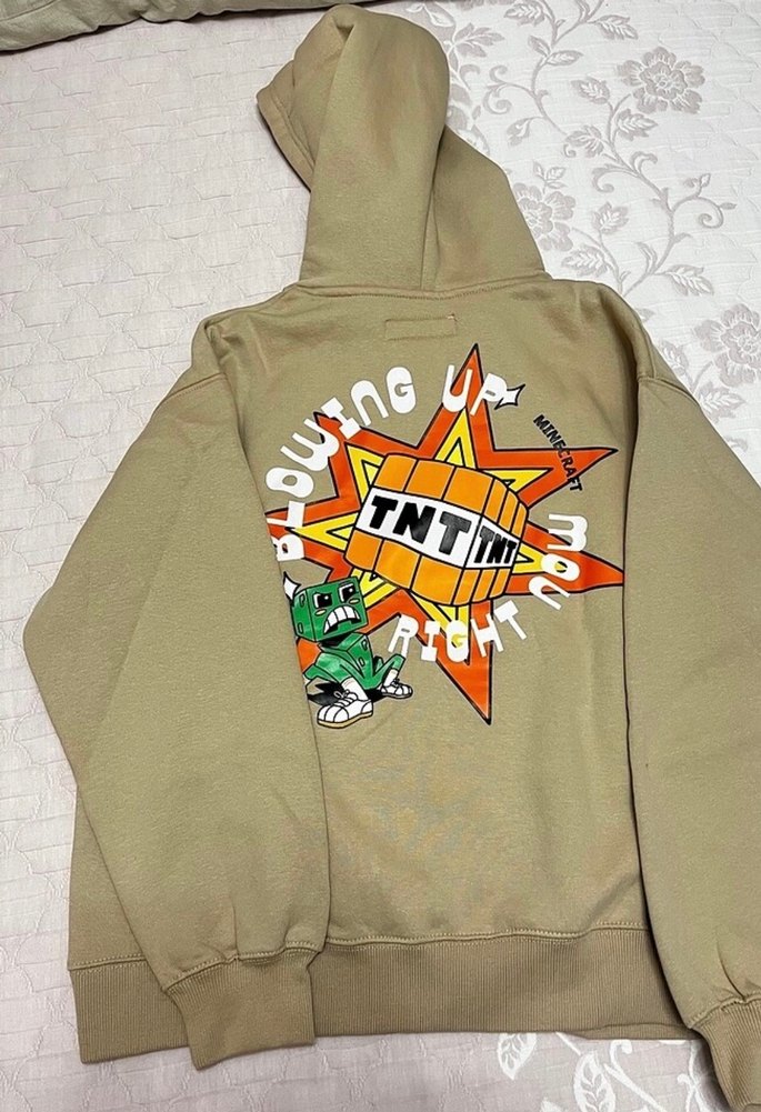 Kapüşonlu Minecraft Baskılı Erkek Sweatshirt - Görsel 2