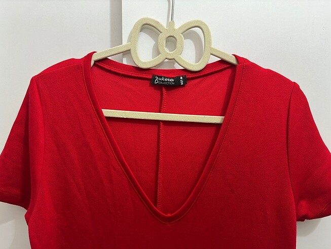 Kırmızı şık elbise - Görsel 2