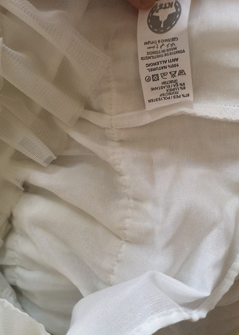 Kız Çocuk Beyaz Nakışlı Dantel Elbise - Görsel 7