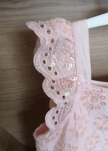 5 Yaş Beden ten rengi Renk Kız Çocuk Dantelli Pembe Elbise