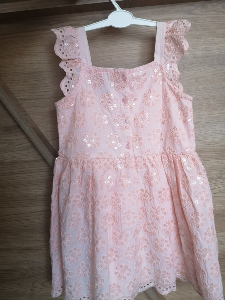 Kız Çocuk Dantelli Pembe Elbise - Görsel 2