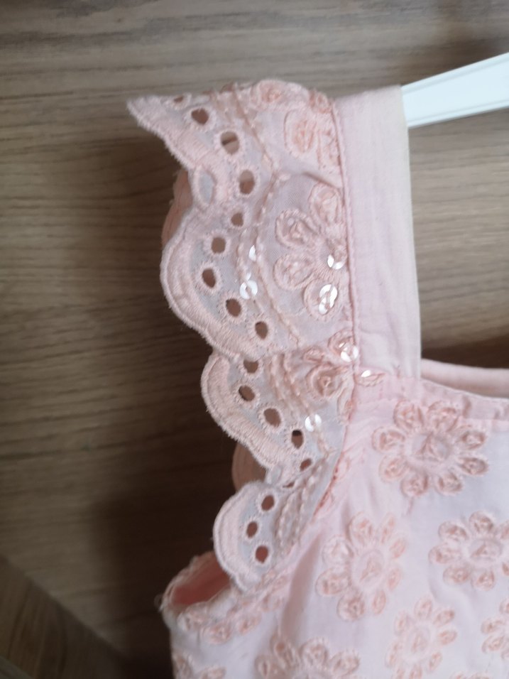 Kız Çocuk Dantelli Pembe Elbise - Görsel 4