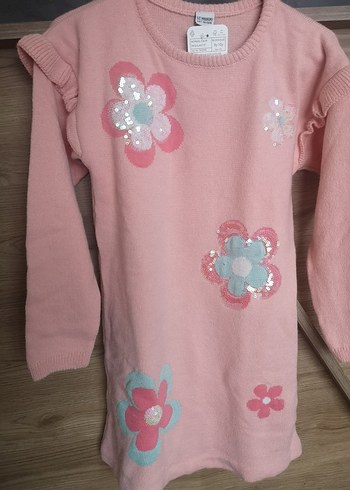 Uzun Kollu Kız Elbisesi - Görsel 7