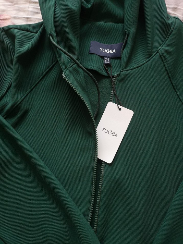 Koyu Haki Kadın Spor Kapüşonlu Kap - Görsel 2