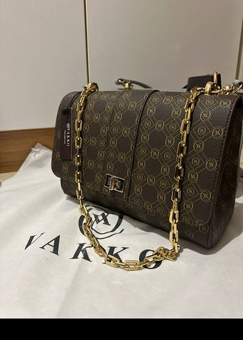Beden Vakko Zincir Detaylı Kahverengi Kadın Çanta