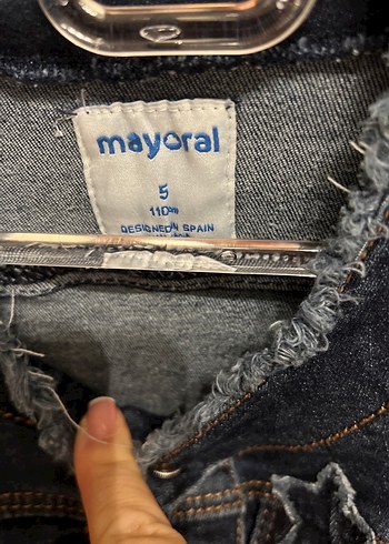 Mayoral Koyu Mavi Nakışlı Kız Kot Ceketi