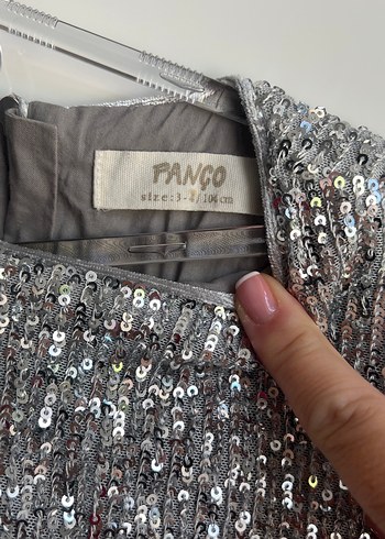 4 Yaş Beden gri Renk Gri Payetli, kadife kız çocuk Tulum, Kısa Kollu,