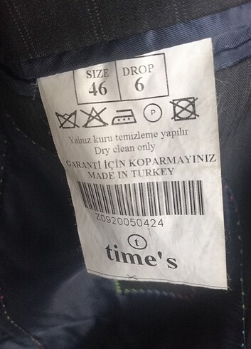 46 Beden Time,s takım elbise