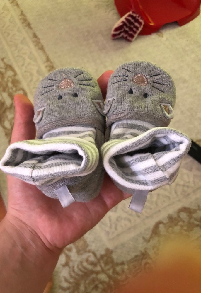 Gri Örgü Erkek Bebek Patik - Görsel 2