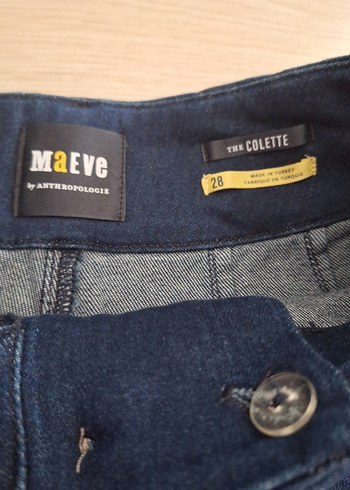 Anthropologie Düğmeli Lacivert Kadın Denim Mini Şort