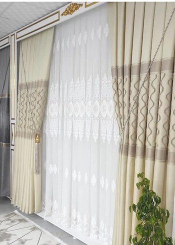 Koyu Yeşil Nakışlı Perde - Görsel 10