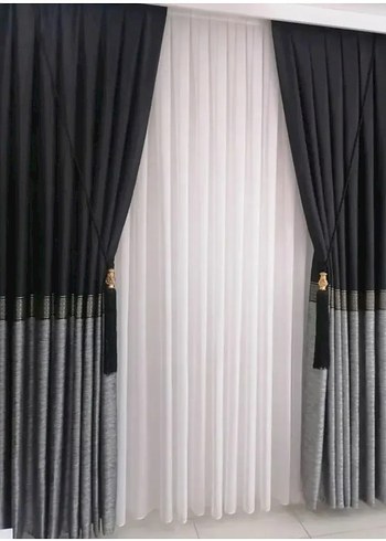 Koyu Yeşil Nakışlı Perde - Görsel 6