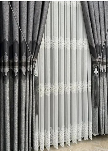 Gri Nakışlı Konvansiyonel Perde - Görsel 9