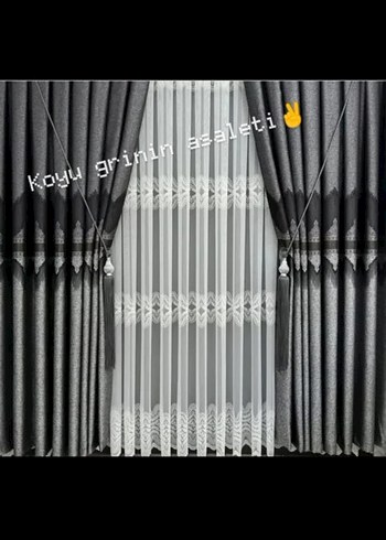 Gri Nakışlı Konvansiyonel Perde - Görsel 8