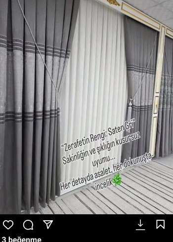 Gri Nakışlı Konvansiyonel Perde - Görsel 10