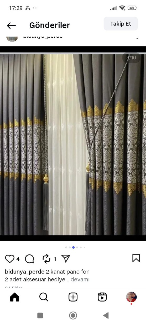 Gri Nakışlı Konvansiyonel Perde - Görsel 4