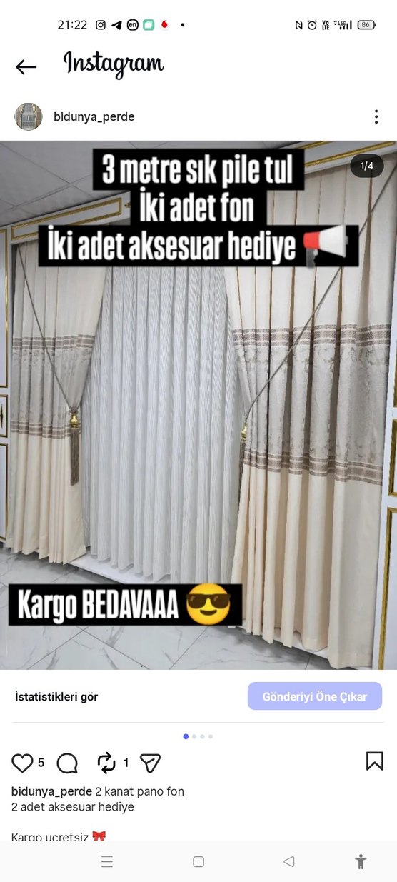 Gri Nakışlı Konvansiyonel Perde - Görsel 3