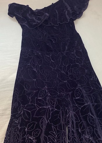 Siyah Straplez Drapeli Uzun Kadın tulum - Görsel 4