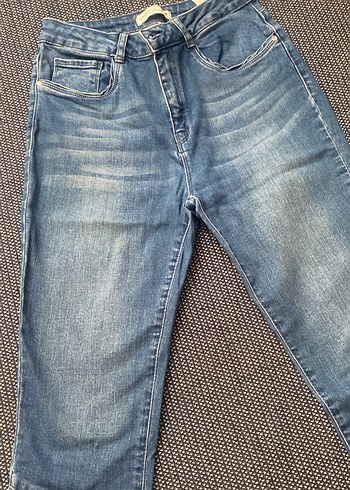 Nakışlı Fermuarlı Kadın Kot Pantolon - Görsel 6