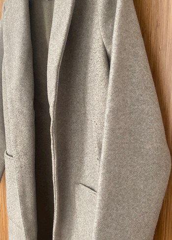 Düz Kesim Bej Kaban - Görsel 6