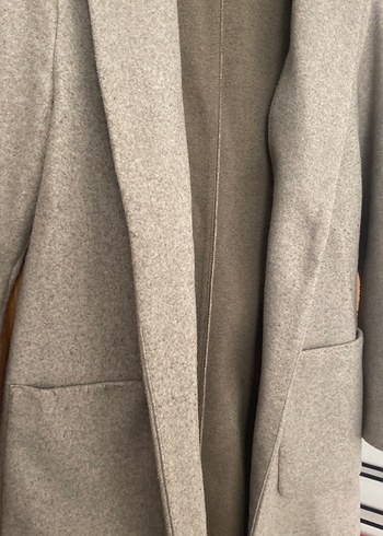 Düz Kesim Bej Kaban - Görsel 7