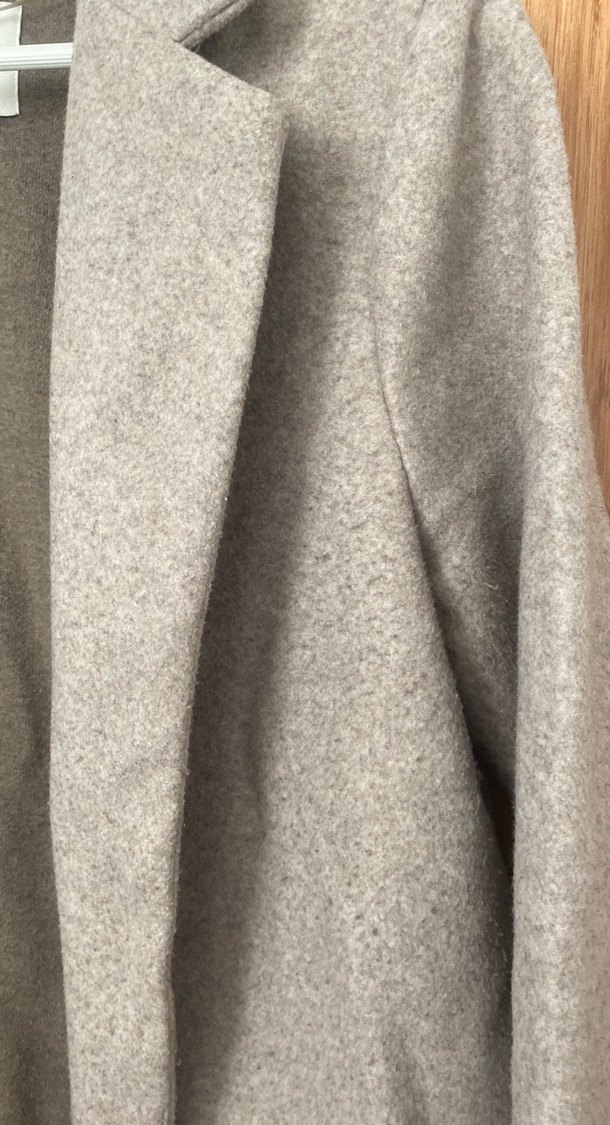 Düz Kesim Bej Kaban - Görsel 5