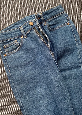 Lacivert kadın mom jean - Görsel 3