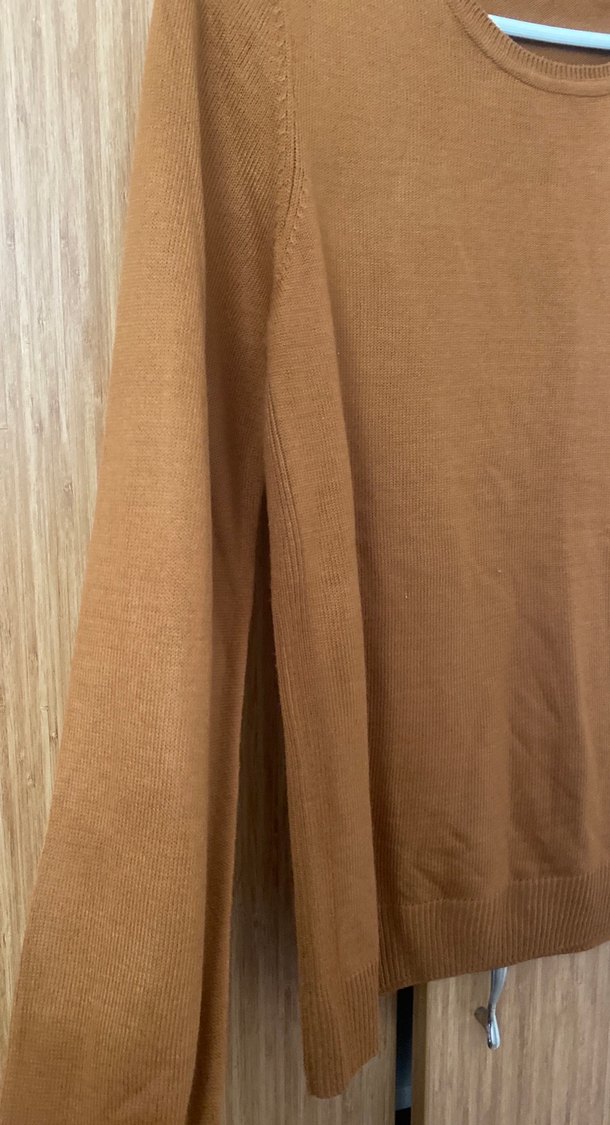 Kadın kahverengi  Uzun Kollu Kazak - Görsel 2